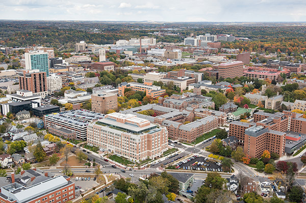 Aerial view of the University of Michigan campus in Ann Arbor