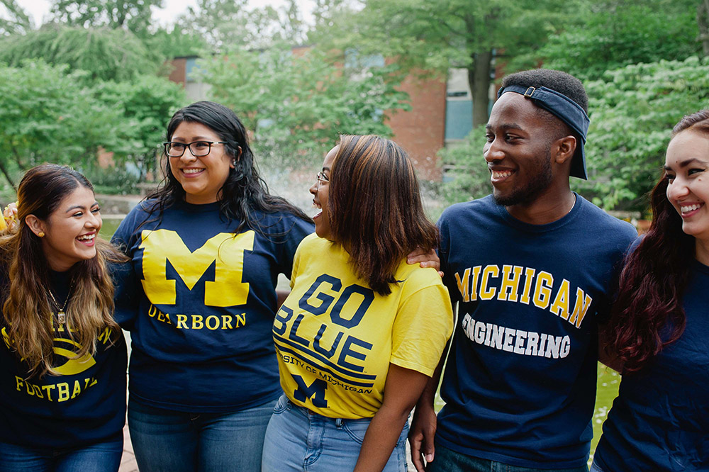 Photo of a diverse group of University of Michigan students.